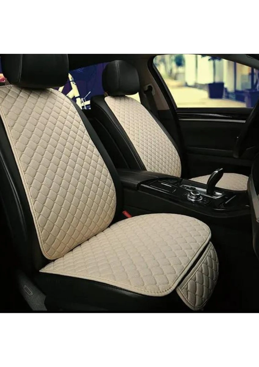 Skoda Yeti 2009 ve Sonrası Uyumlu Suni Deri Oto Koltuk Minderi Silinebilir Leke Tutmaz Kapitone 2'li Bej — alternatif görsel