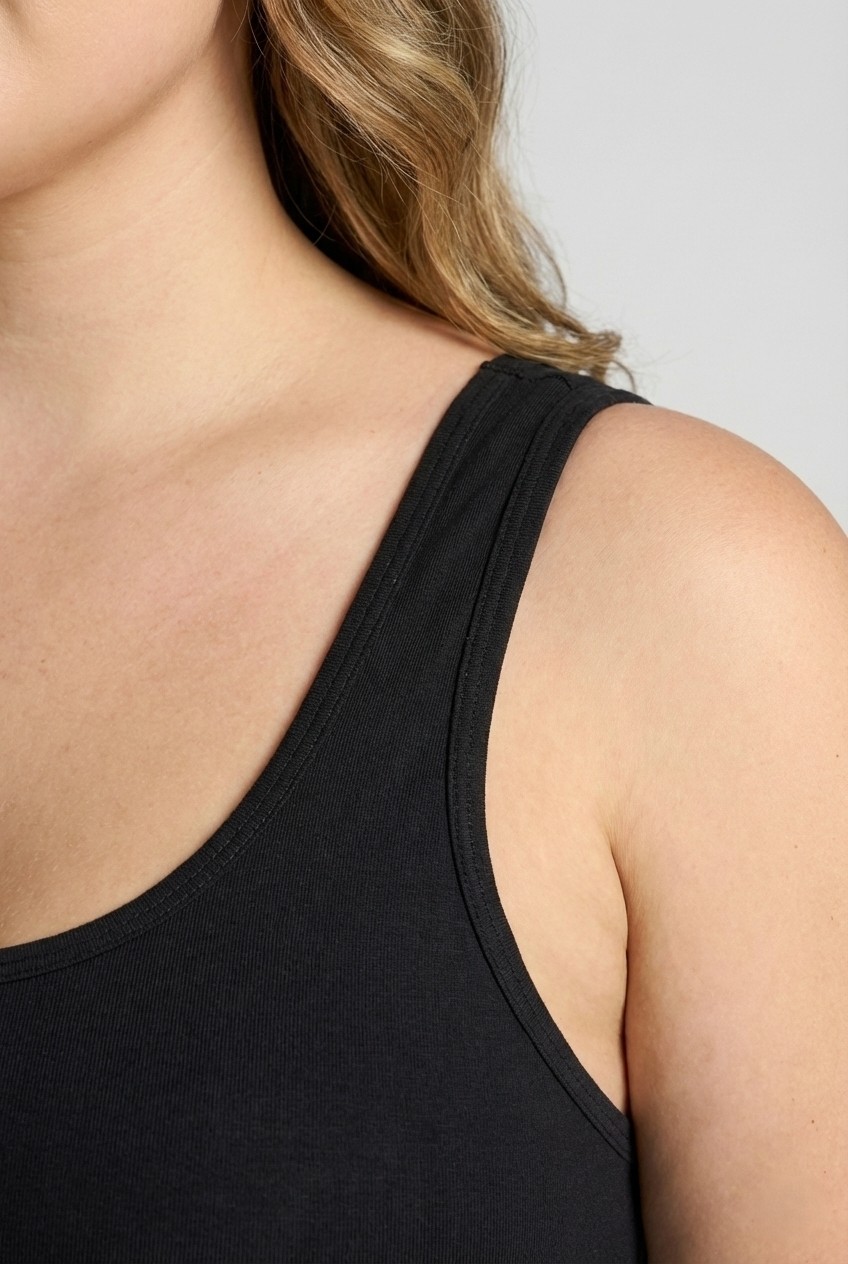 Underwear Bodyway 2'li Set Kalın Askılı Pamuklu Penye Büstiyer - Telsiz Balensiz Yarım Atlet Sporcu ve Uyku Sütyeni - Büyük Beden görsel 8