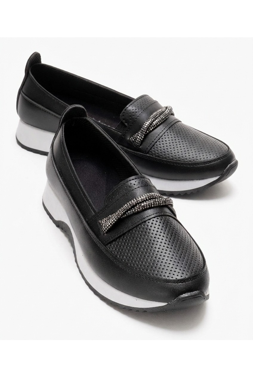 Kaof Shoes Kadın Beyaz Günlük Ayakkabı Ortopedik Anne Ayakkabısı Kadın Babet Ayakkabı Spor Casual Ayakkabı DAR KALIPTIR görsel 2