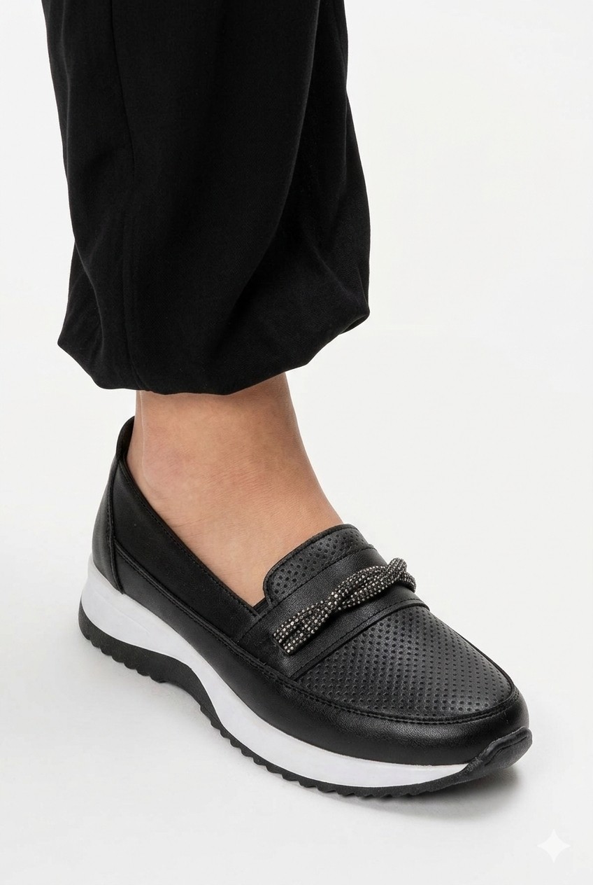 Kaof Shoes Kadın Beyaz Günlük Ayakkabı Ortopedik Anne Ayakkabısı Kadın Babet Ayakkabı Spor Casual Ayakkabı DAR KALIPTIR görsel 3