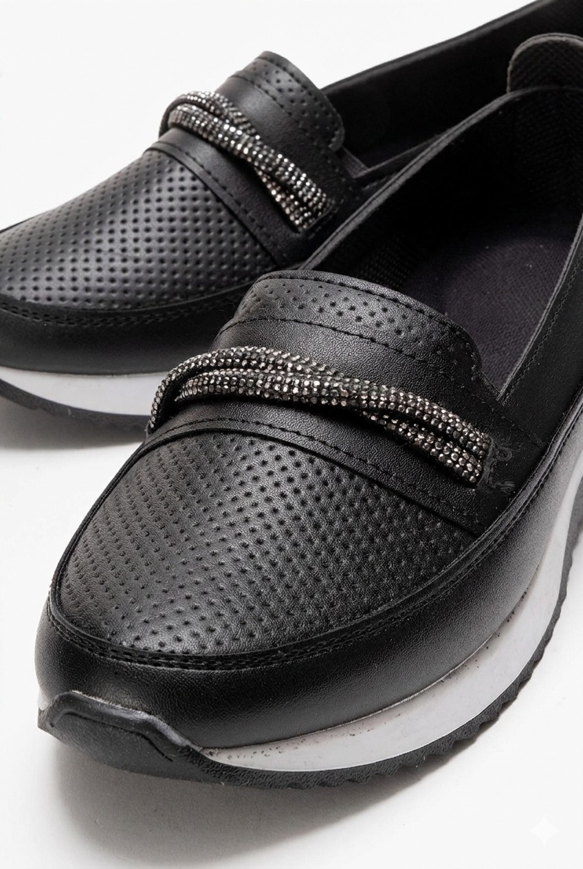 Kaof Shoes Kadın Beyaz Günlük Ayakkabı Ortopedik Anne Ayakkabısı Kadın Babet Ayakkabı Spor Casual Ayakkabı DAR KALIPTIR görsel 4