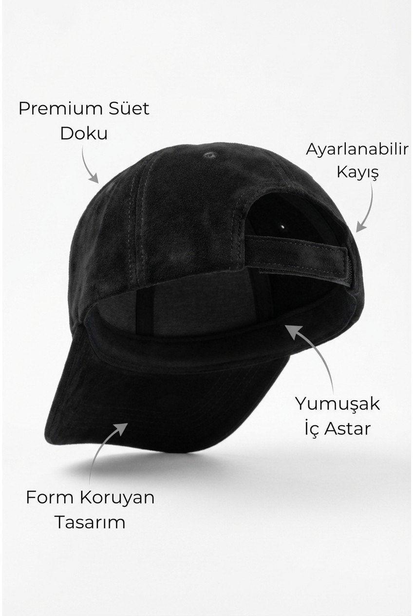 Verahed Kadın Erkek Süet Şapka Ayarlanabilir Unisex Baseball Cap Taba görsel 5