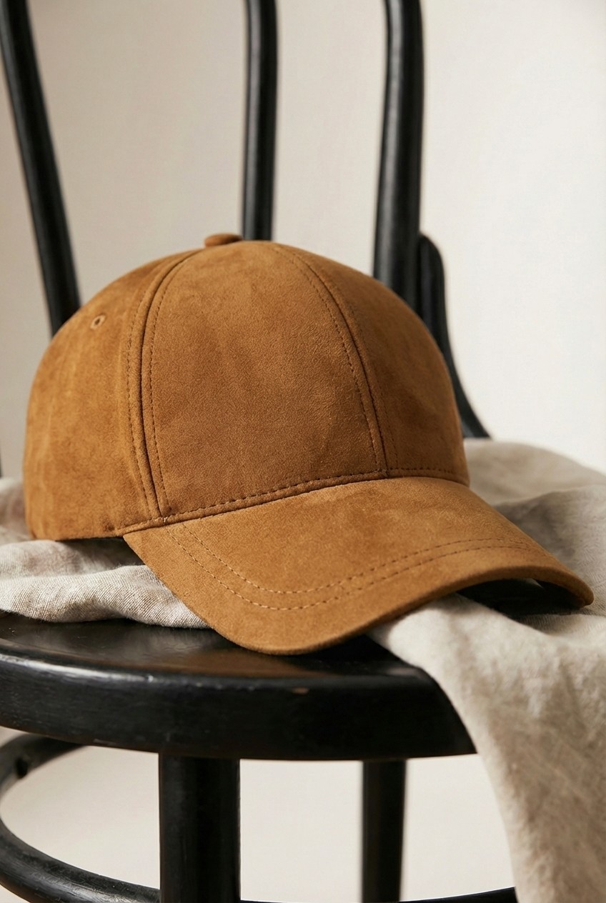 Verahed Kadın Erkek Süet Şapka Ayarlanabilir Unisex Baseball Cap Taba