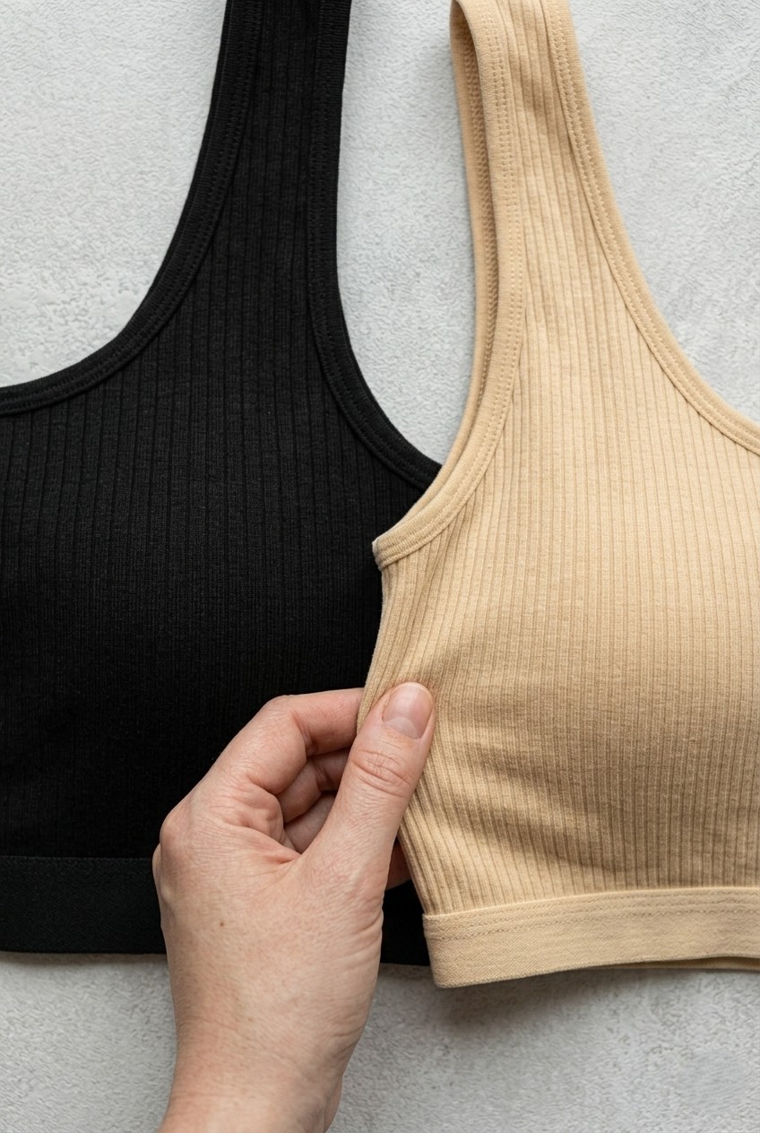 Underwear Bodyway 3'lü Set Büyük Beden Pedli Ribana Fitilli Büstiyer Kalın Askılı Battal Boy Yarım Atlet Sütyen görsel 6