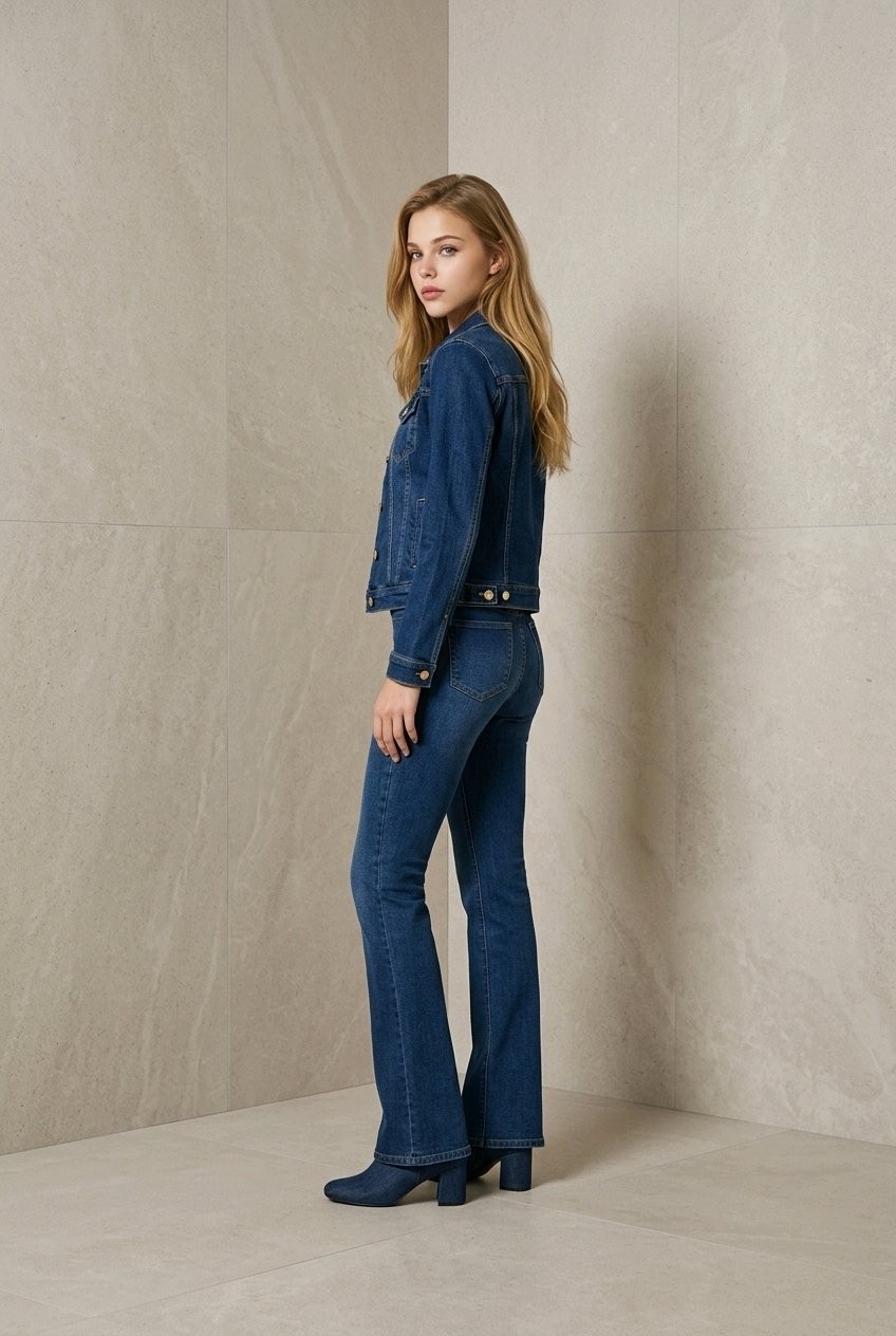 Hies İspanyol Paça Likralı Esnek Kumaş Denim Jean Pantolon Siyah Renk görsel 6