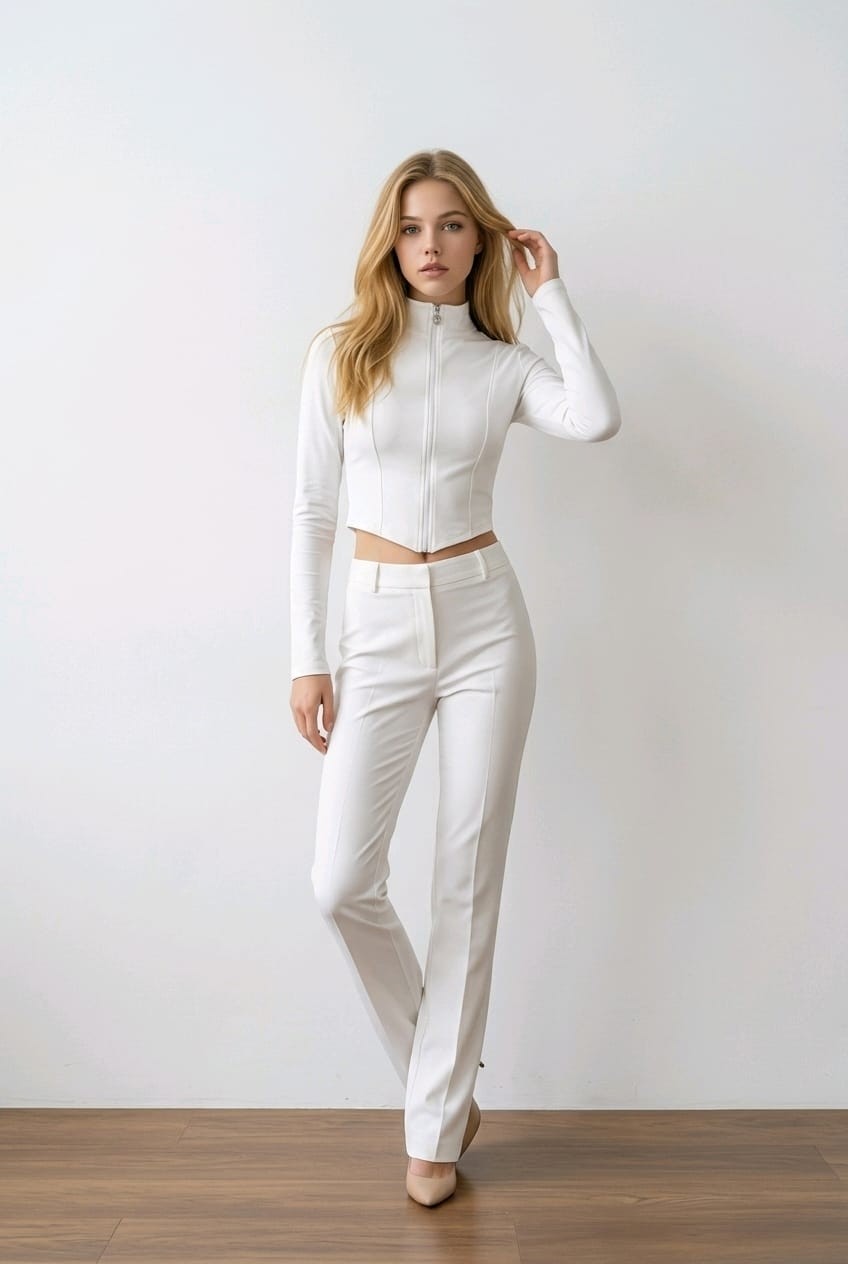 NİVA.ZY Uzun Kollu Fermuarlı Crop görsel 3