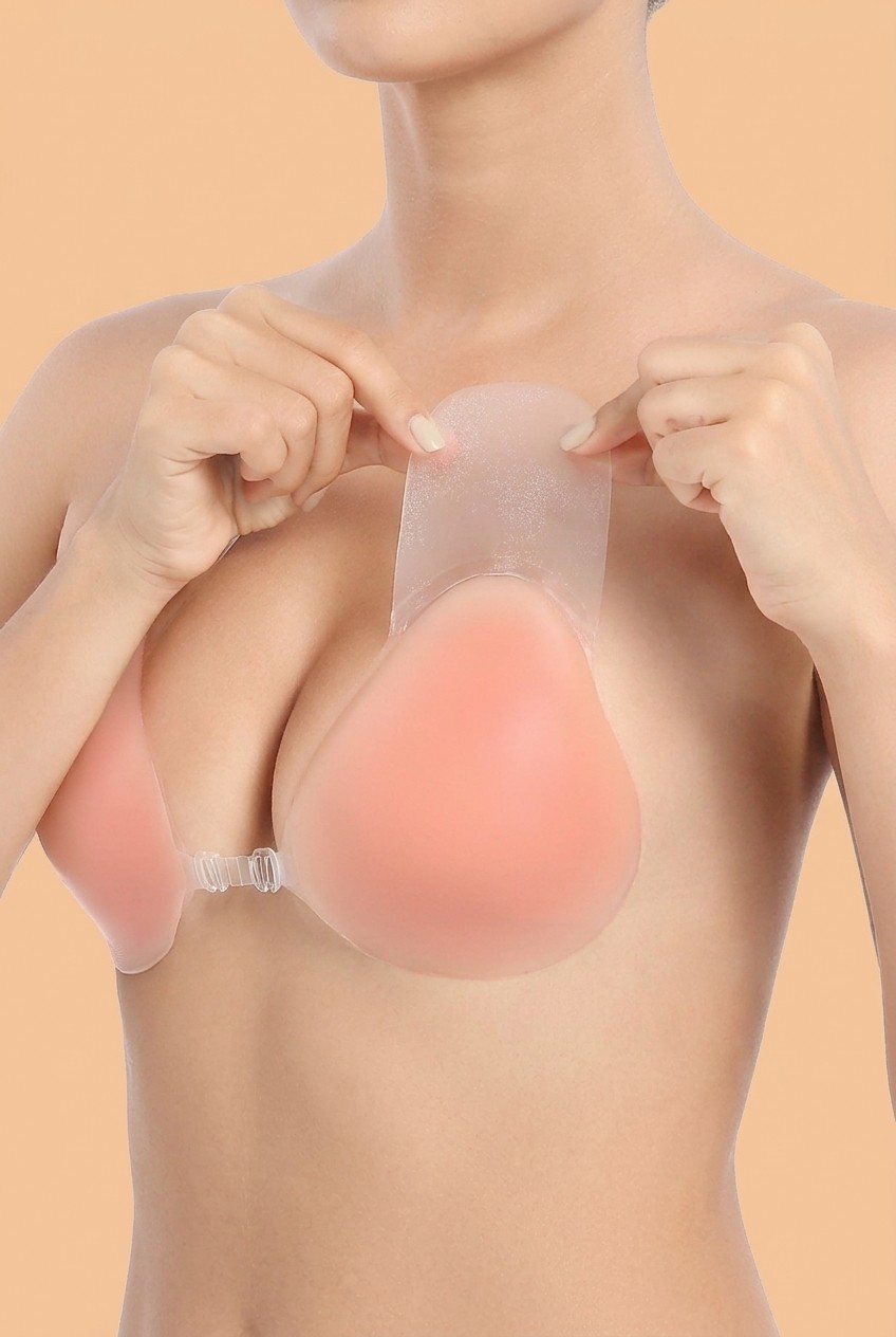 Femline Yapışkanlı Silikon Asansör Sütyen - Push Up - Klipsli - Görünmez Dikleştirici