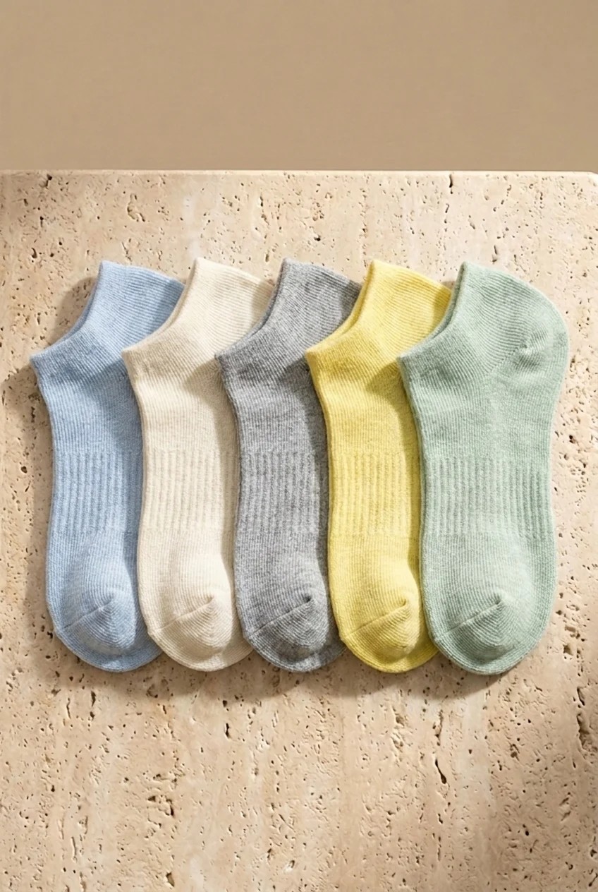 Katia & Bony Unisex 5'li Basic Step Çorap Siyah Mix görsel 7