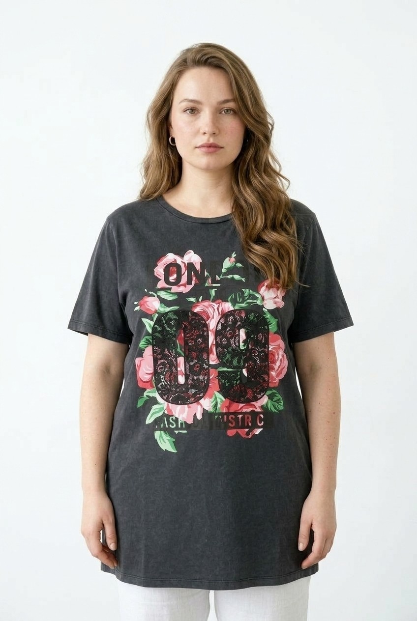 Stil Diva Asit Yıkamalı T-Shirt