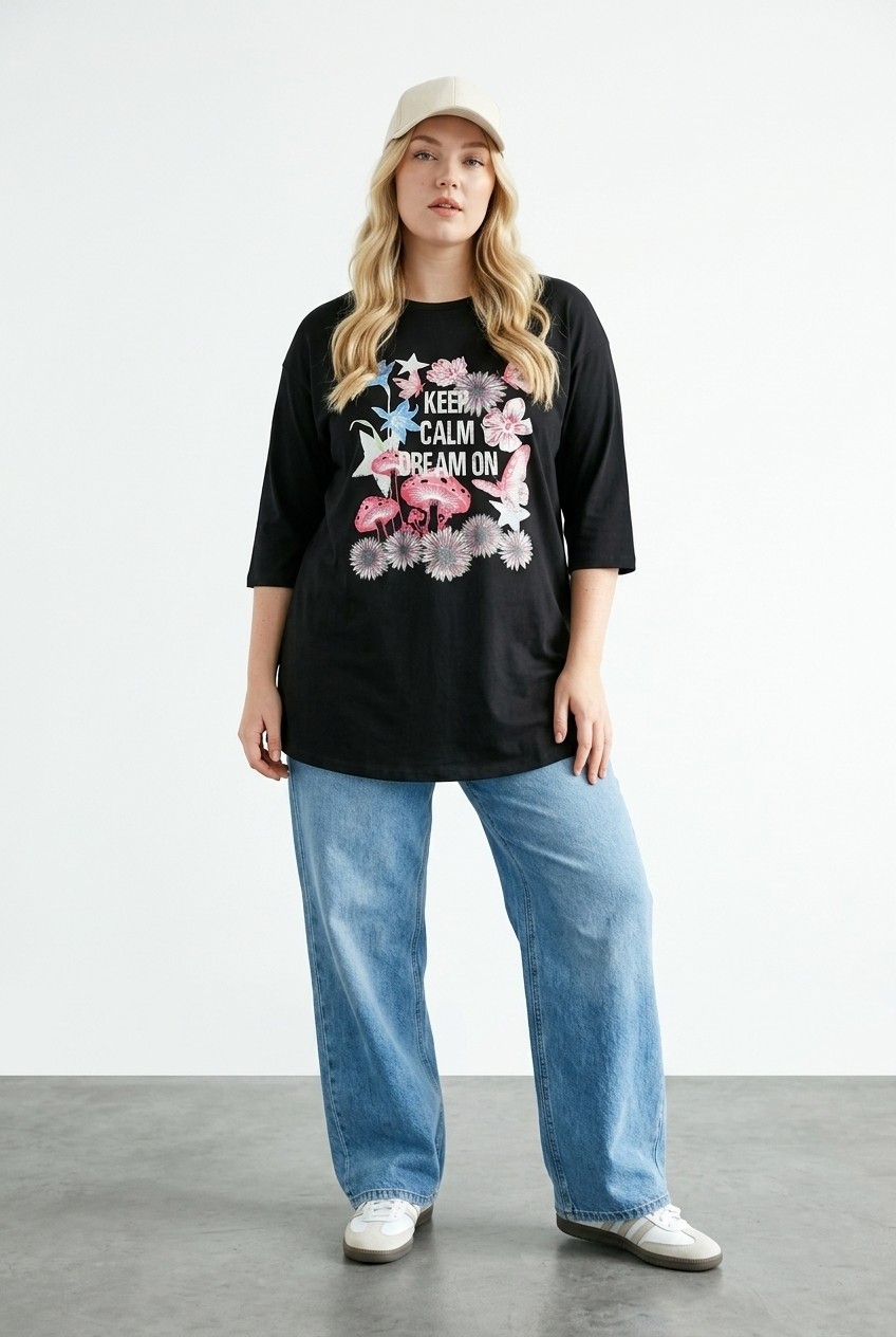 Stil Diva Çiçek Baskılı T-Shirt