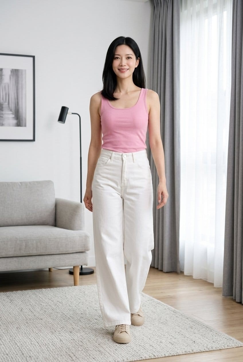 Hies Wide Leg Yüksek Bel Likralı Sağlam Dikişli Palazzo Bayan Kot Jeans - Bej Pantolon