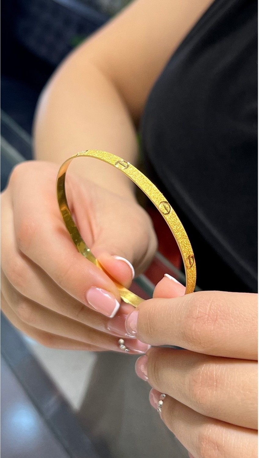 Kuyumcu Nurettin 9 gr (GRAM) Çivi Desenli Simli Kibrit Çöpü Bilezik 22 Ayar Altın Yatırımlık Işçiliksiz