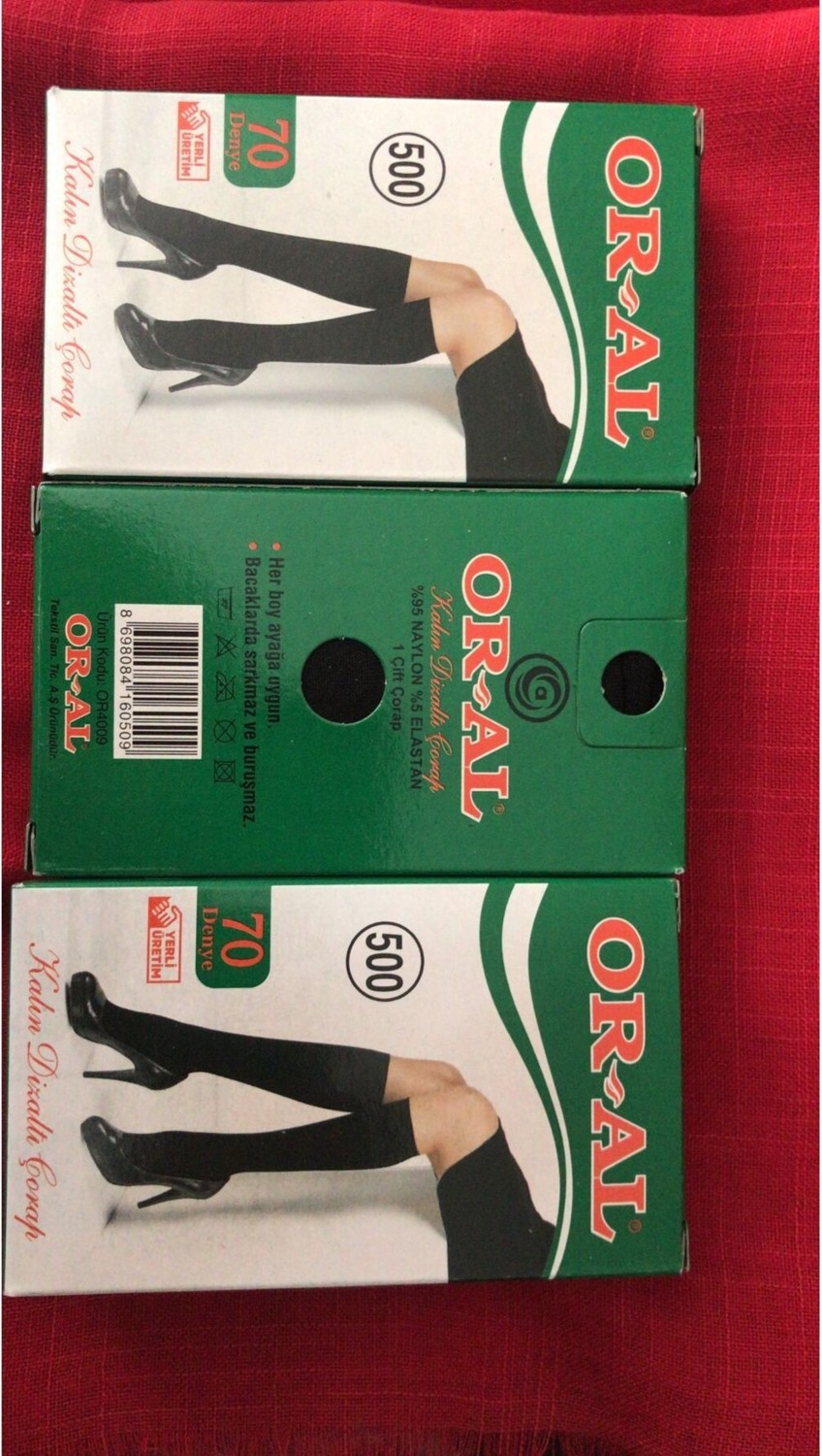 Oral 70 Denye Mus Diz Altı Çorap Kadın 3 Adet - 500 Siyah