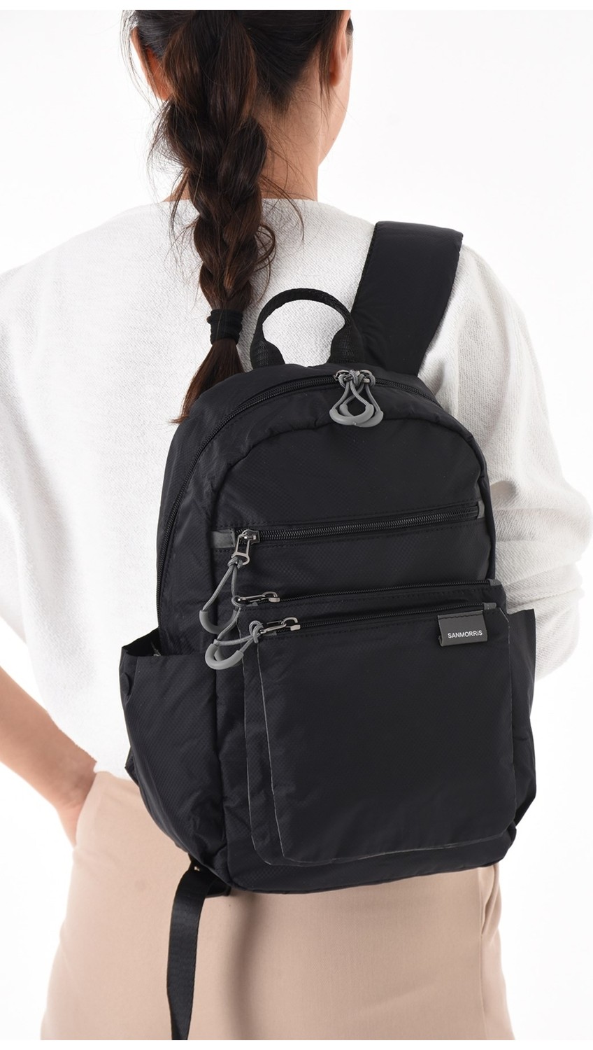 Rky Serenity Sanmorris Unisex Suya Dayanıklı Paraşüt Kumaş 4 Bölmeli Laptop Bölmeli Günlük Kullanım Sırt Çantası görsel 2