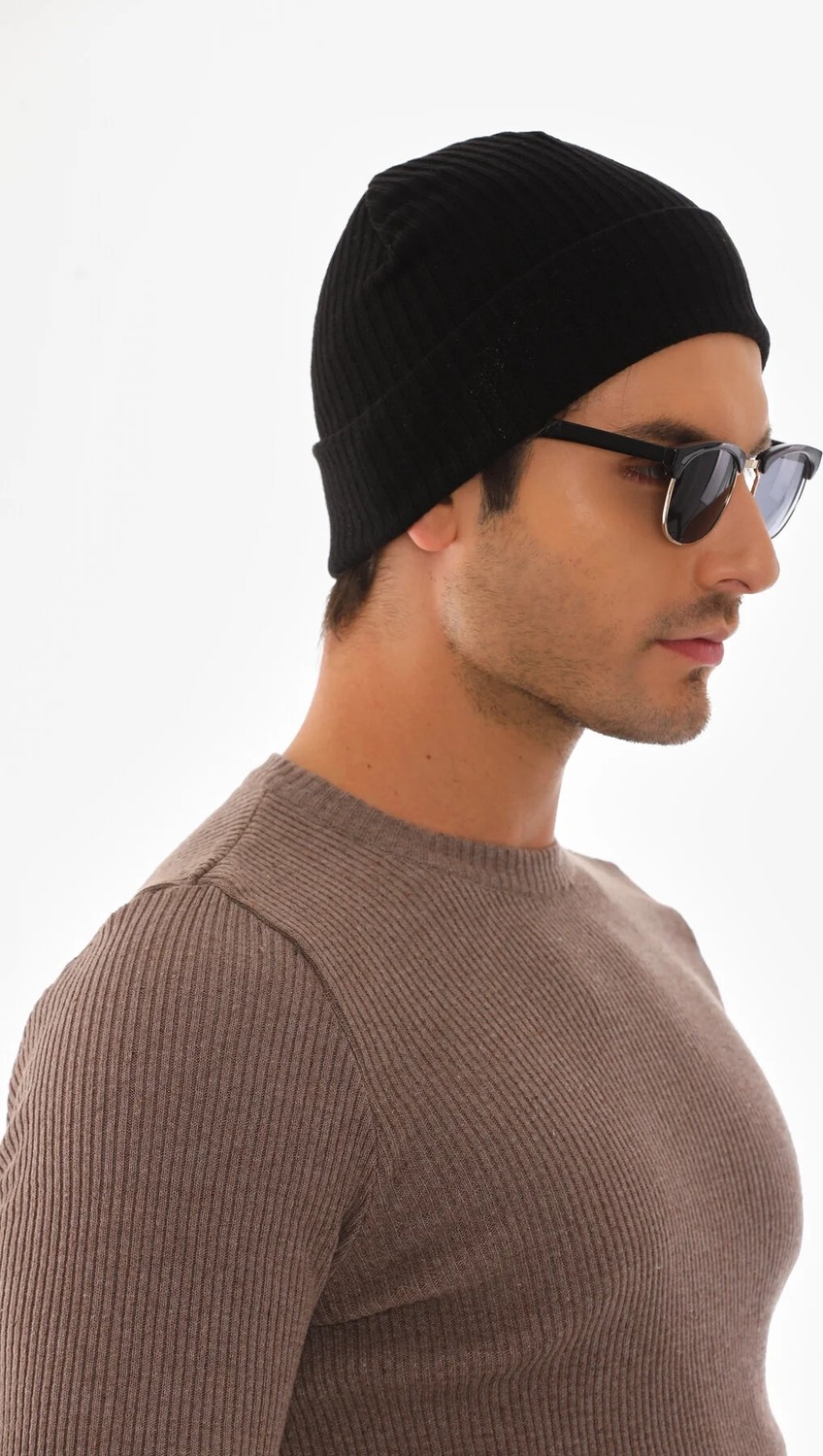 Ritagarcia Unisex Çizgili Fitilli Dört Mevsim Pamuklu Penye Bere Esnek Mevsimlik Beanie Bere görsel 8