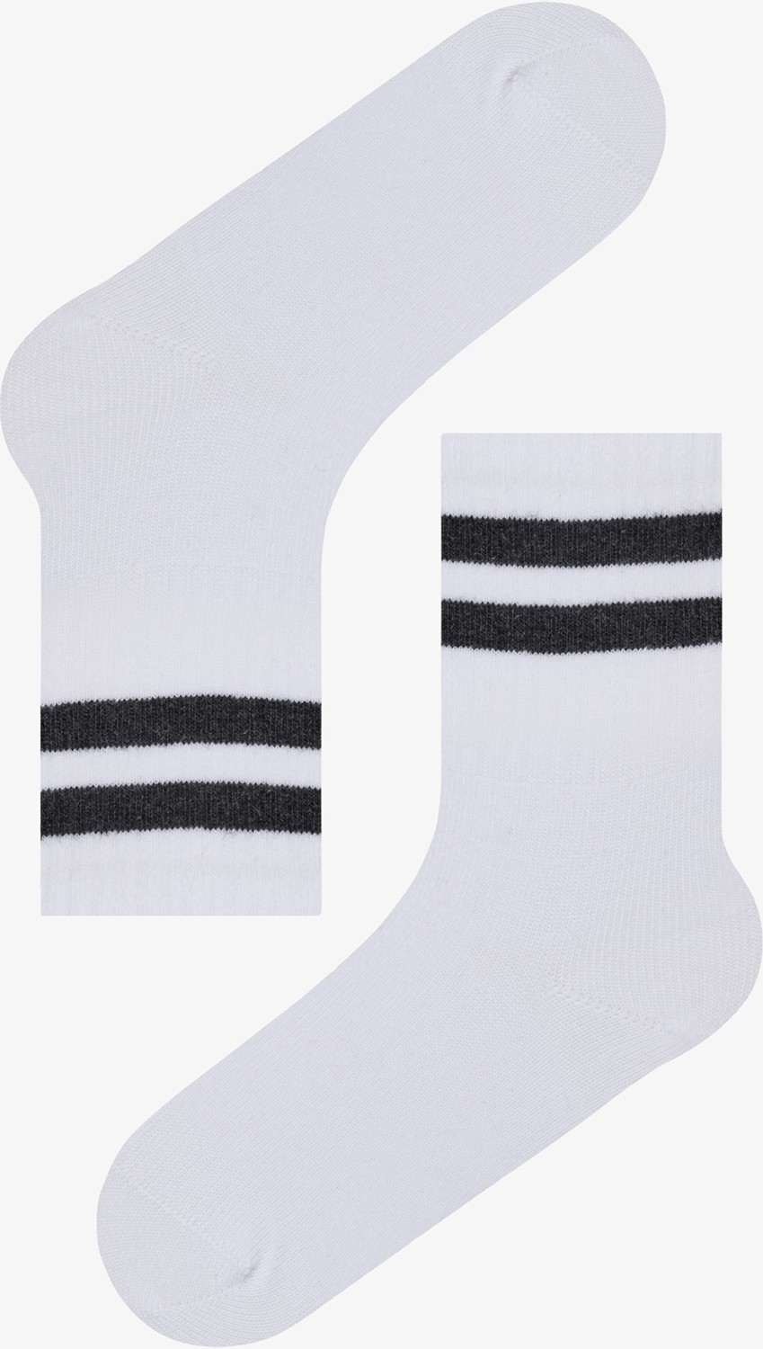 Penti Erkek Çocuk Lines 3lü Tenis Beyaz Soket Çorap görsel 2