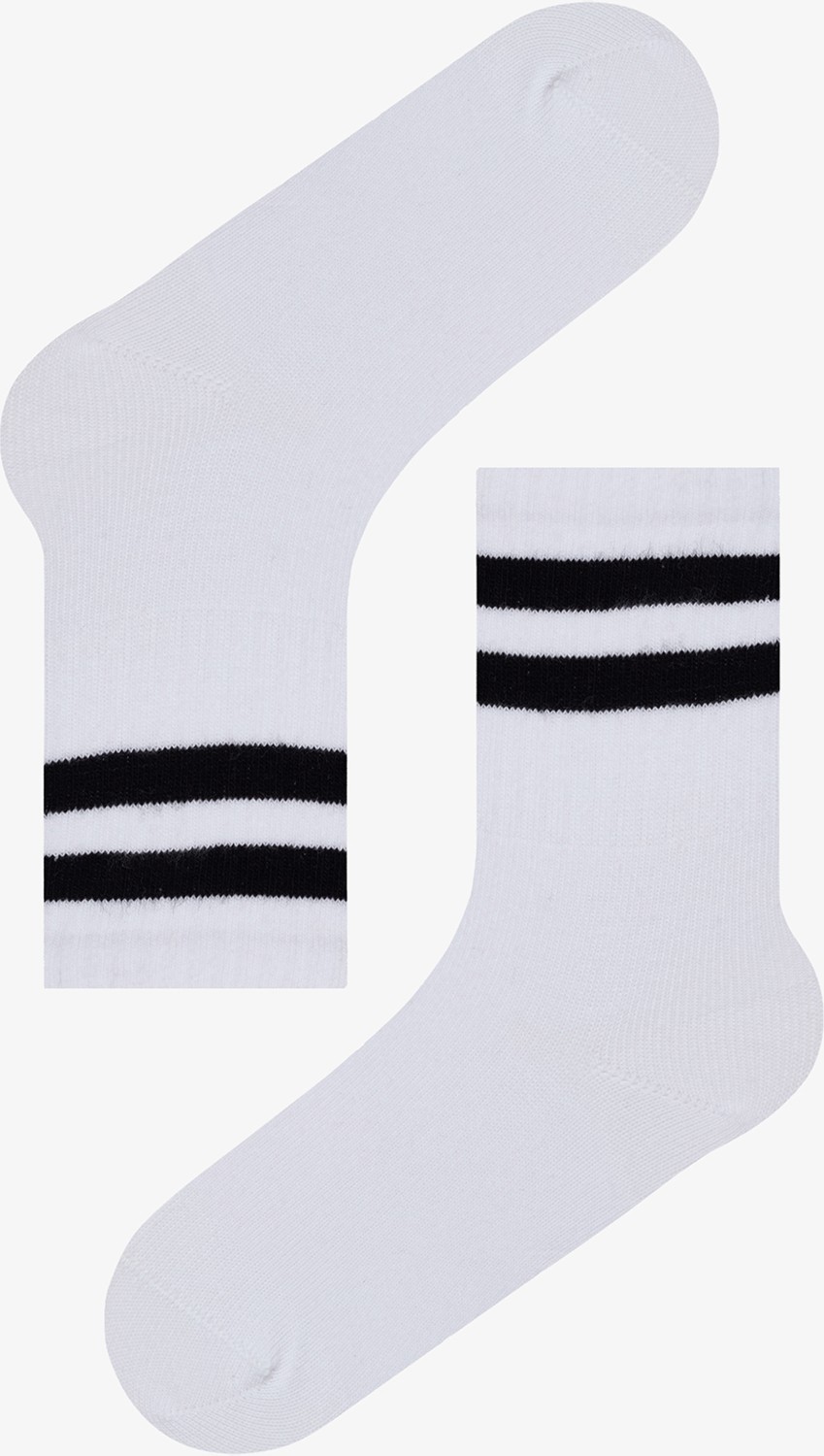 Penti Erkek Çocuk Lines 3lü Tenis Beyaz Soket Çorap görsel 3