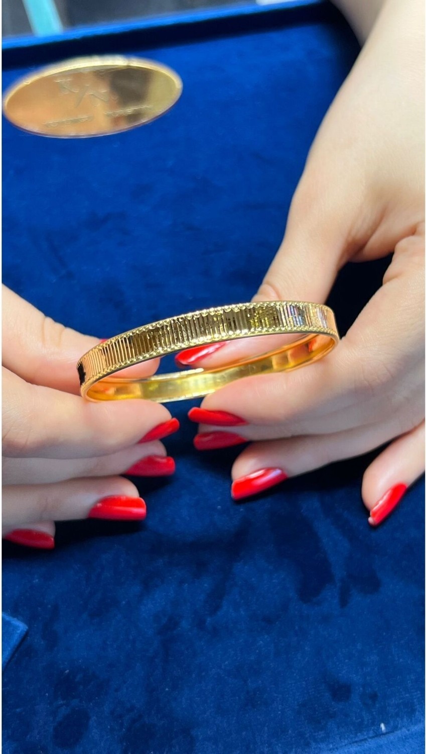 Kuyumcu Nurettin 12 gr (Gram) Aynalı Sazan Şarnel Yatırımlık Işçiliksiz Bilezik 22 Ayar Altın