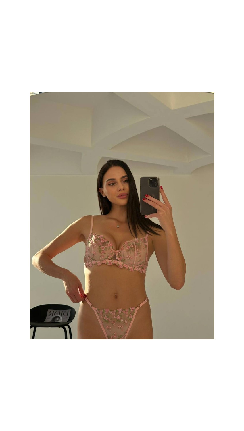 Merlif Lingerie Kırmızı Çıtır Desen Çiçekli Iç Çamaşır Takımı Kadın Bralette Balenli Sütyen & Tanga String, İç Giyim, Seksii, Fantazii görsel 8