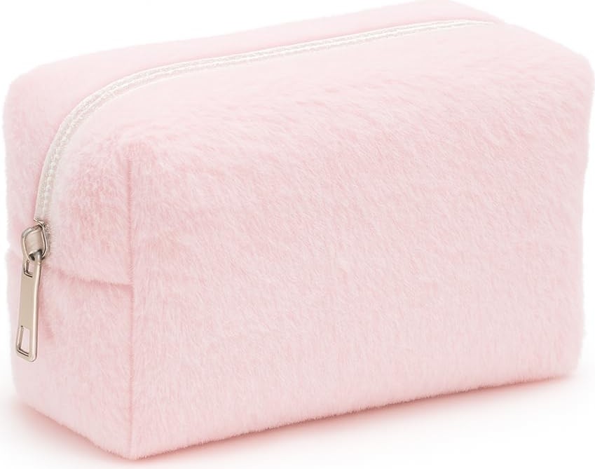 1001 Peluş Yumuşacık Makyaj Çantası - Kozmetik Organizeri (Pembe)