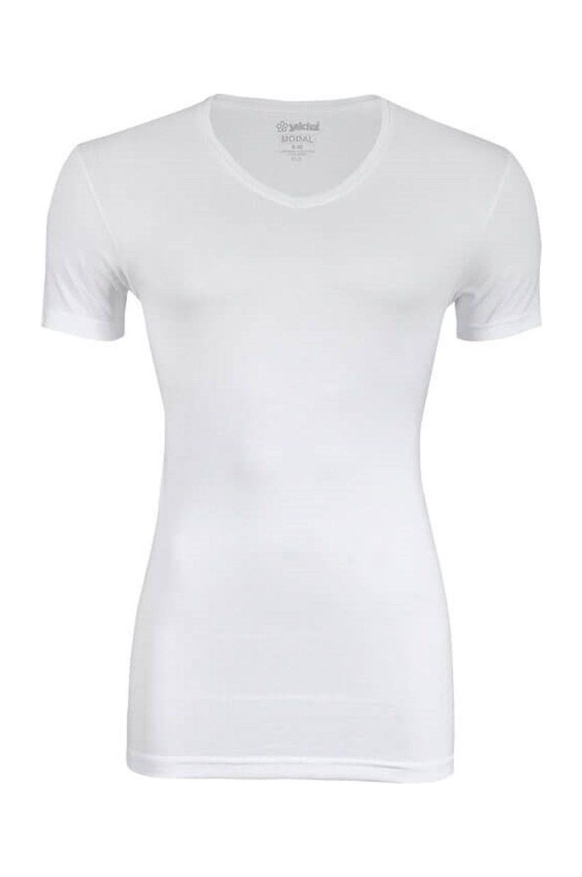 Yıldız 126 Premium Erkek V Yaka Süper İnce Pamuklu Rahat Kalıp Kısa Kol Fanila/Atlet/Tshirt görsel 2