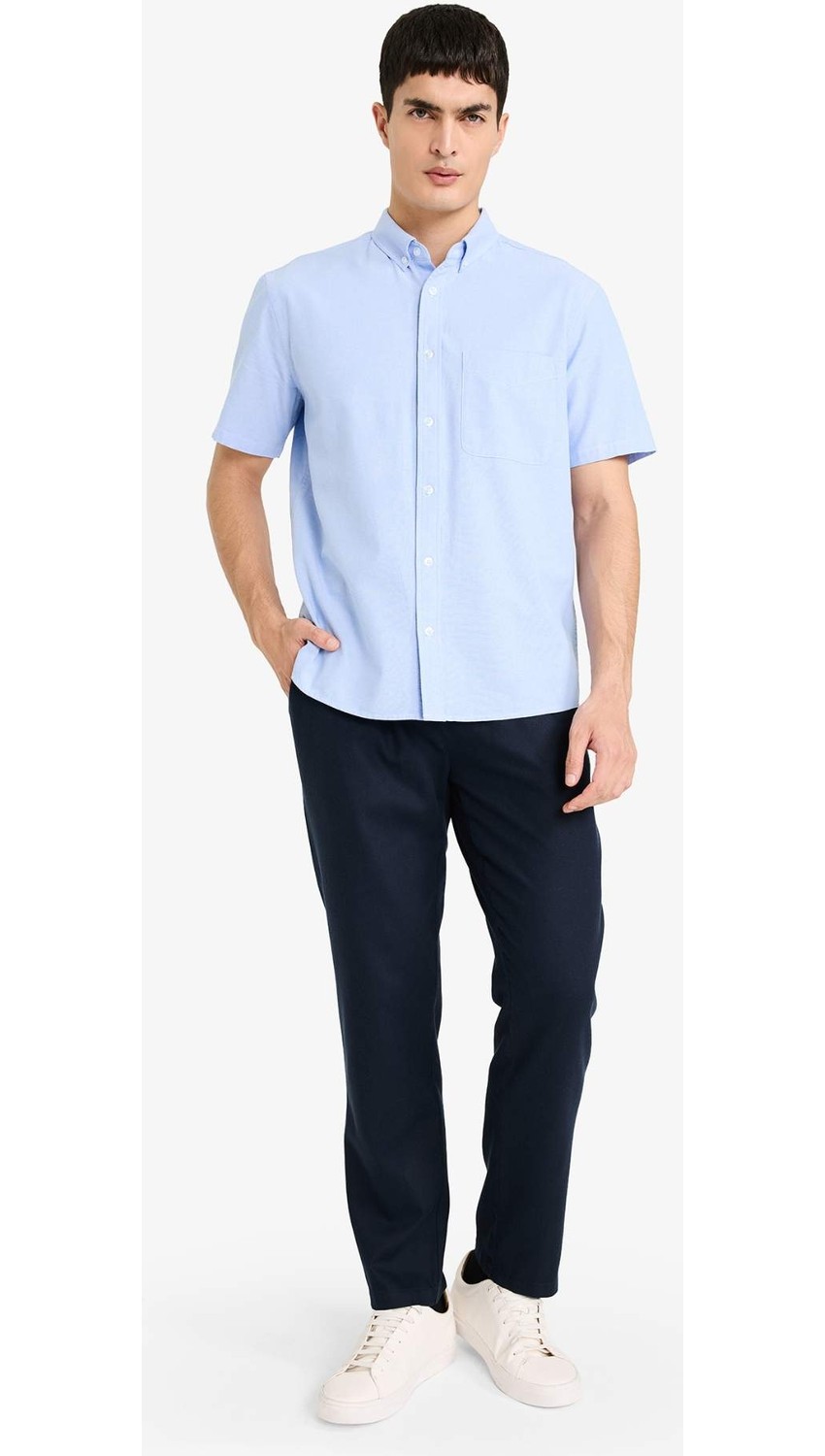 DeFacto %100 Pamuk Regular Fit Oxford Gömlek D7419AX26SP görsel 6