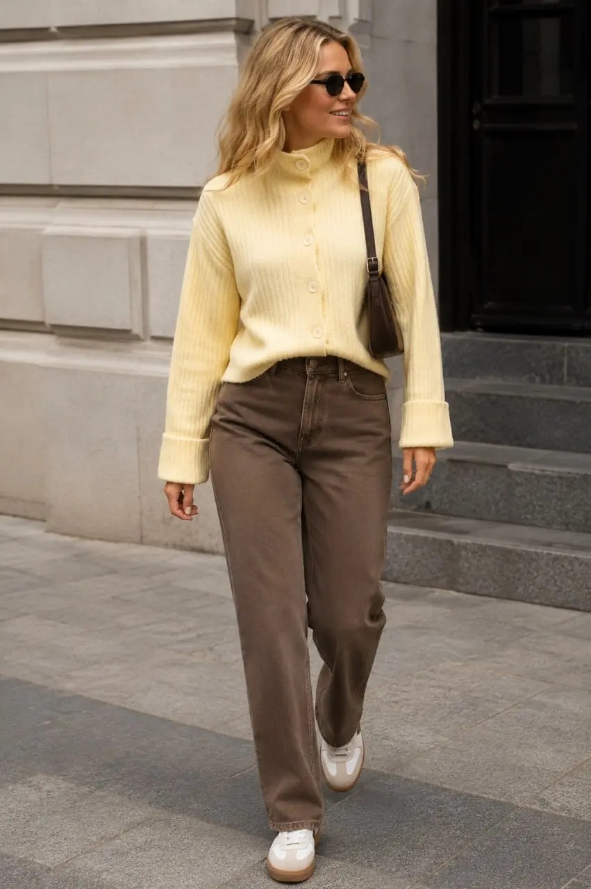 Parkkaron Basic Crop Yumuşak Dokulu Dik Yaka Triko Hırka AW25HI0004 görsel 2