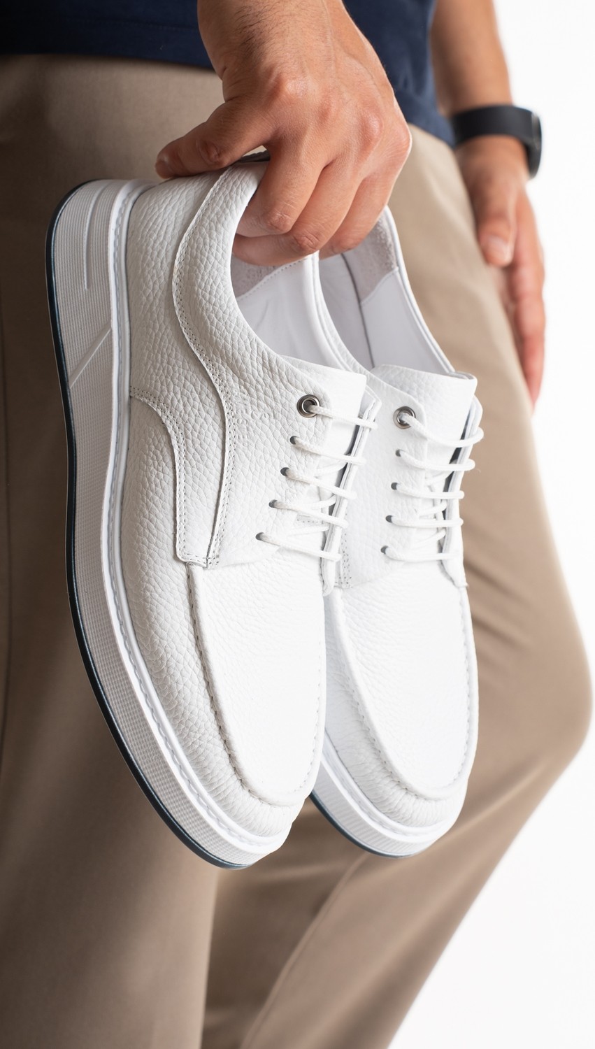 Fame Step Erkek Hakiki Deri Günlük Ayakkabı Modern Casual Kalın Taban Bağcıklı Bologna