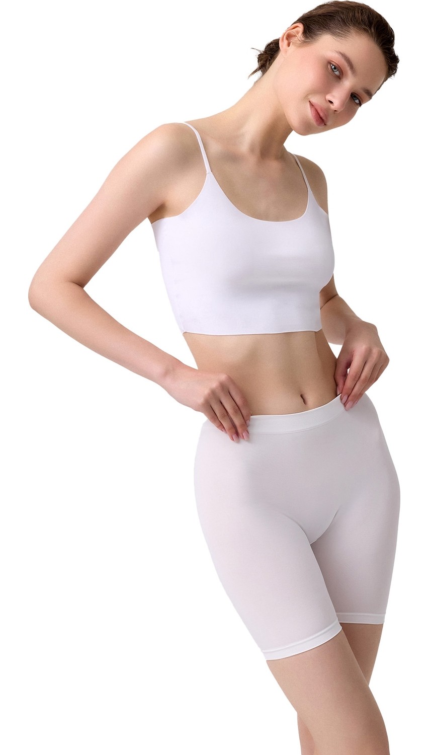 Cottonhill Premium - Kadın Siyah Ultra-Rahat Seamless Yüksek Bel Uzun Paça Boxer görsel 6
