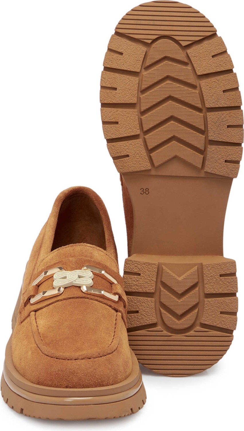 Tergan Taba Hakiki Süet Deri Kadın Loafer - K25S1AY68166-K59 görsel 4