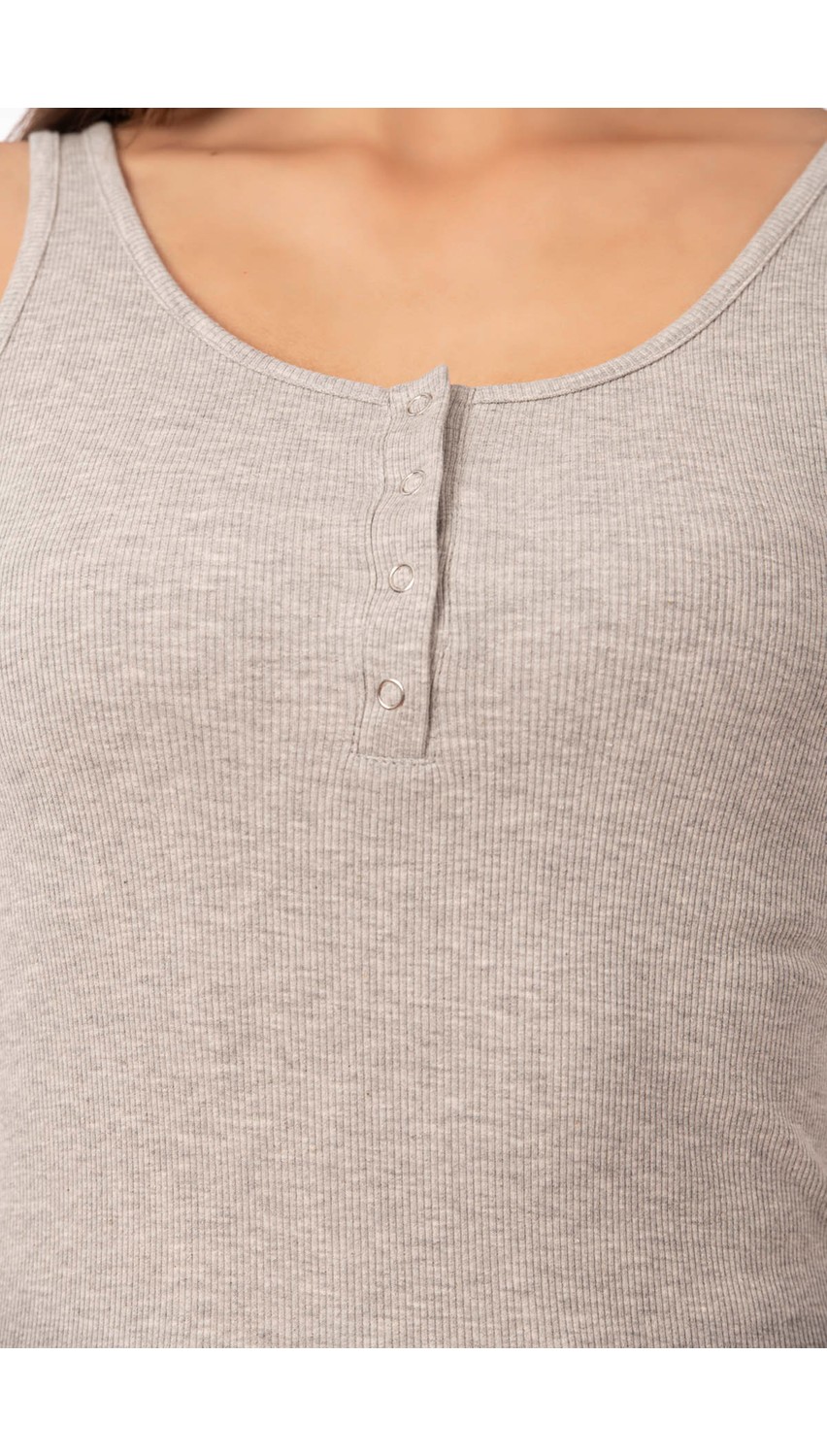 Özkan Underwear Özkan 27063 Kadın Pamuklu Likralı Kaşkorse Fitilli Esnek Rahat Önü Patlı Kalın Askılı Örme Atlet görsel 6