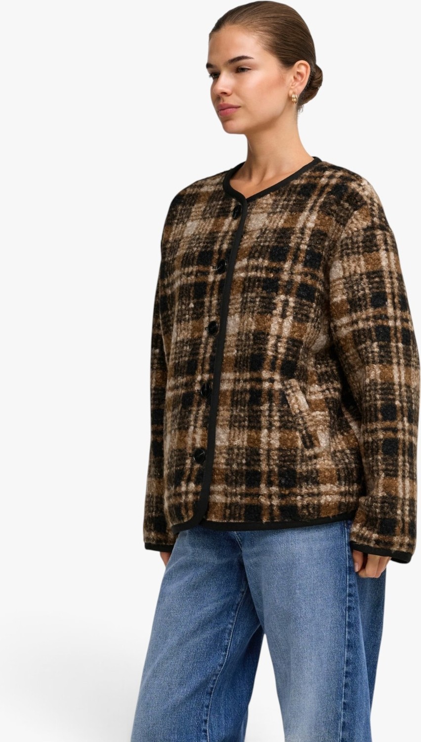 Only Onlannı Boucle Jacket cc Otw Kadın Kahverengi Mont - 15373564 görsel 4