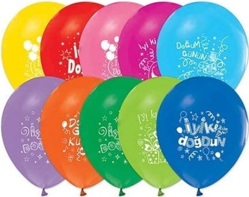 Feyza Design Yıki Doğdun Çok Renkli Balon 30 Adet - Parti Malzemeleri