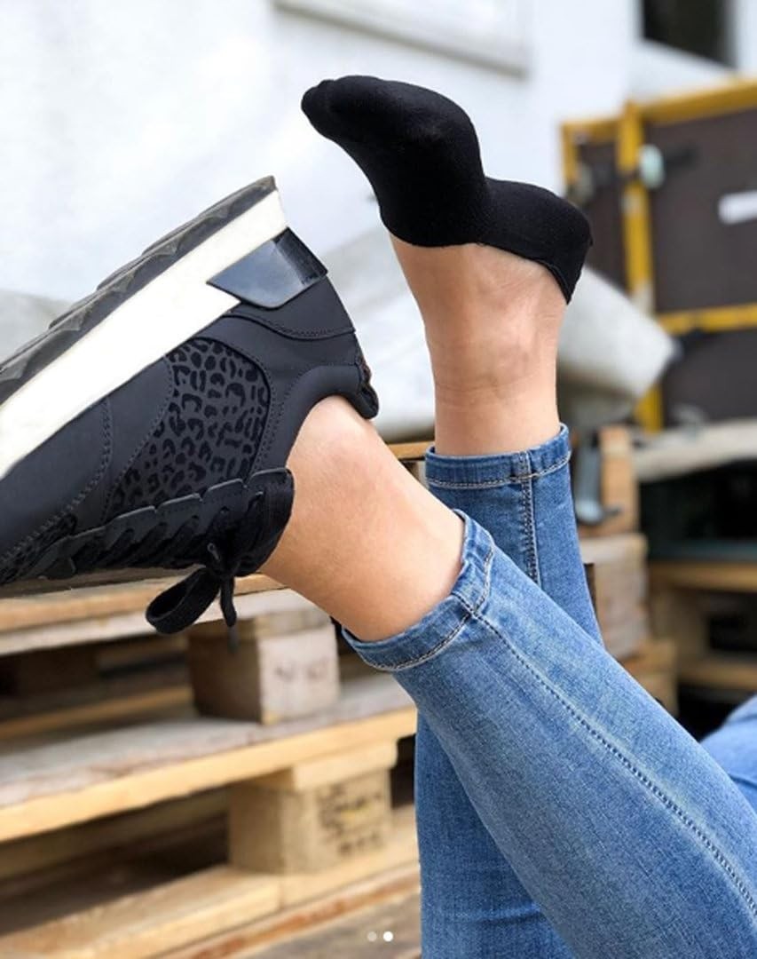 Aesco Meristanbul 2’li Unisex Görünmez Ayak Çorabı, Siyah & Beyaz, Silikonlu Kaymaz Topuk, Bileksiz Sneaker Çorap, 35-38/39-42/43-46 (Siyah-Beyaz, 39-42) görsel 2