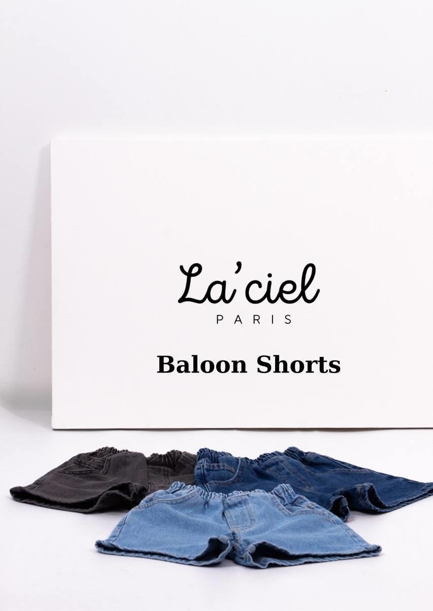 2kids2mom Laciel Paris Antrasit Balon Kot Şort Beli Lastikli görsel 3