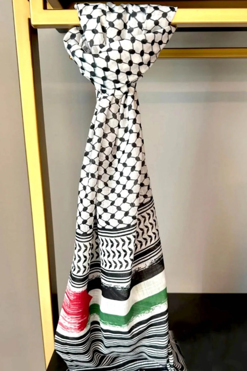 İstanbul Style Moda Unisex Günlük Kullanıma Uygun Puşi Şal Kefiye Filistin Bayrak Fular AFL2364 görsel 2
