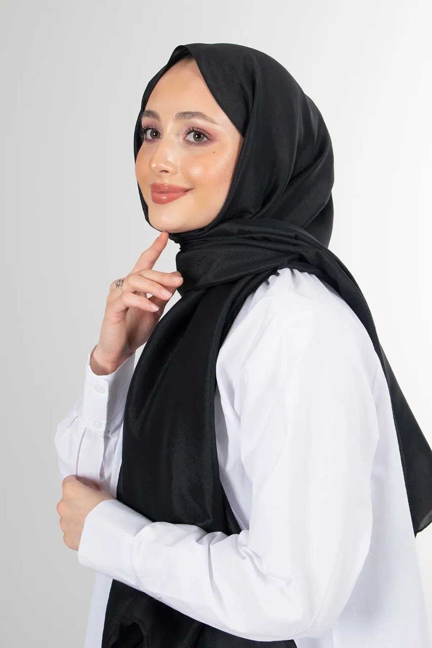 Flora Tekstil Janjan Trend Parlak Saten Dokulu Abiye Şifon Işıl Şal 185 x 70 SAL2315 görsel 3