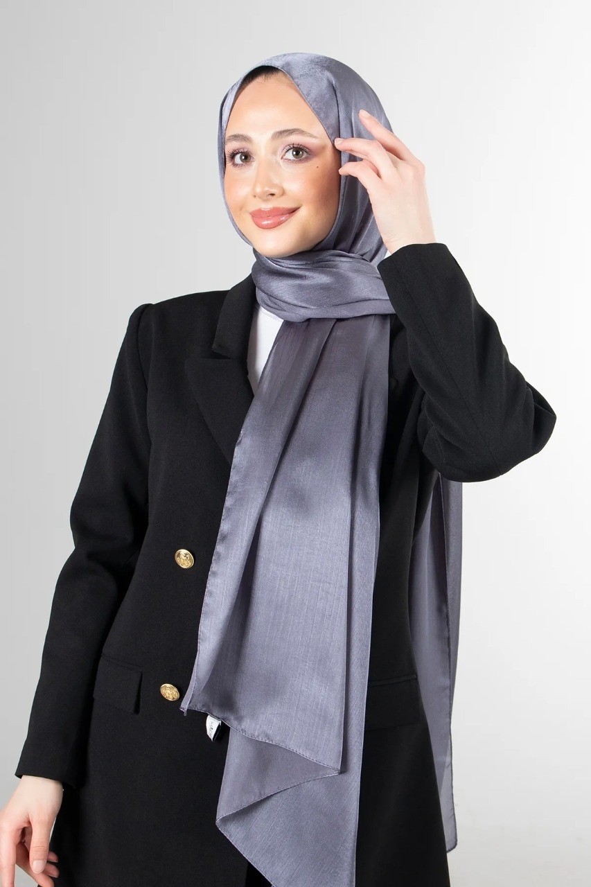 Flora Tekstil Janjan Trend Parlak Saten Dokulu Abiye Şifon Işıl Şal 185 x 70 SAL2315 görsel 8