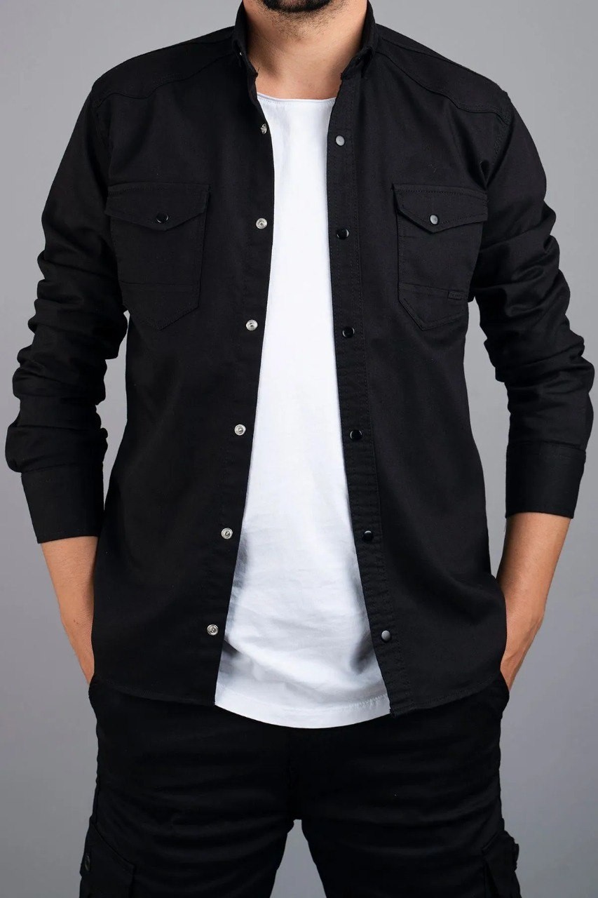 Comstar Erkek Slim Fit Çift Cepli Kot Gömlek