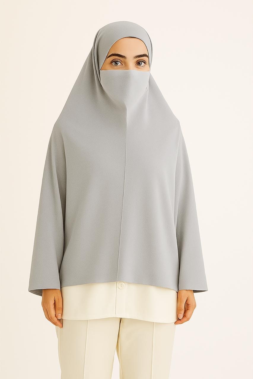 Armanım Hazır Türban Peçeli Pratik Şal/ Eşarp, Tesettür Nikapli Hijab - Namaz Örtüsü Sufle (5xl) görsel 4