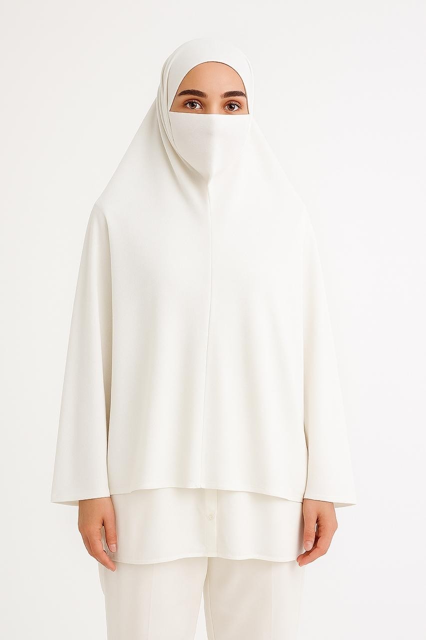 Armanım Hazır Türban Peçeli Pratik Şal/ Eşarp, Tesettür Nikapli Hijab - Namaz Örtüsü Sufle (5xl) görsel 6