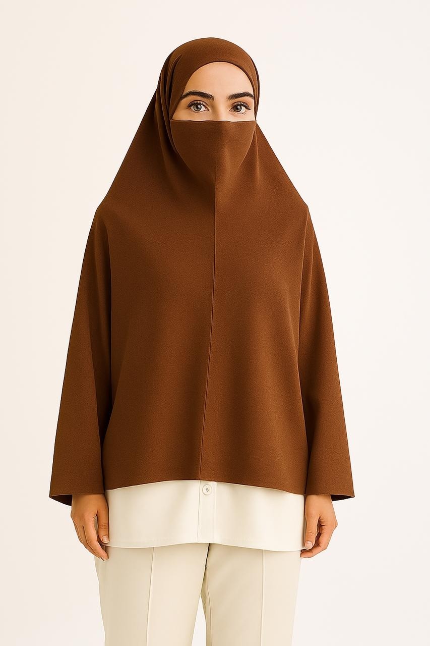 Armanım Hazır Türban Peçeli Pratik Şal/ Eşarp, Tesettür Nikapli Hijab - Namaz Örtüsü Sufle (5xl) görsel 8