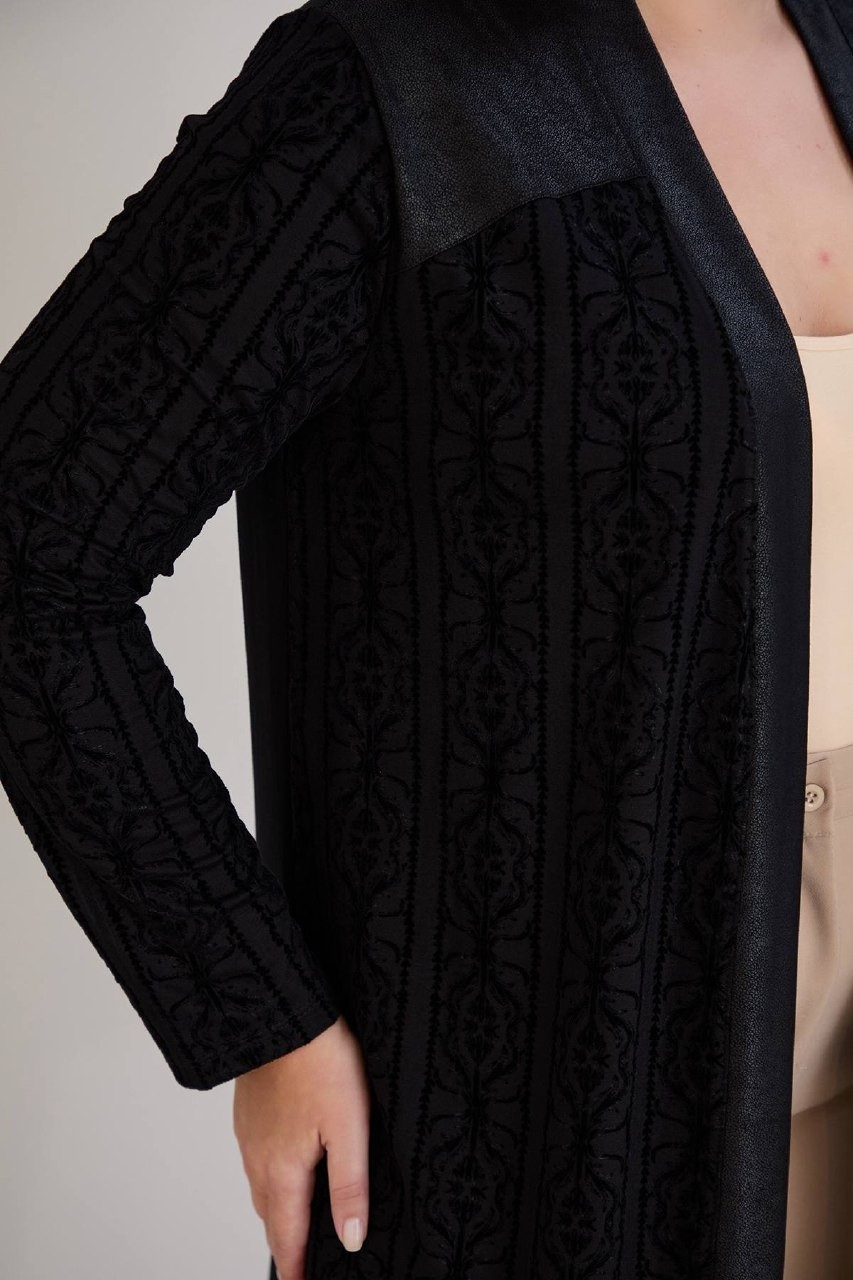 Wearon Kadın Motif Desenli Kristal Kumaş Büyük Beden Üst Düzey Hırka görsel 3