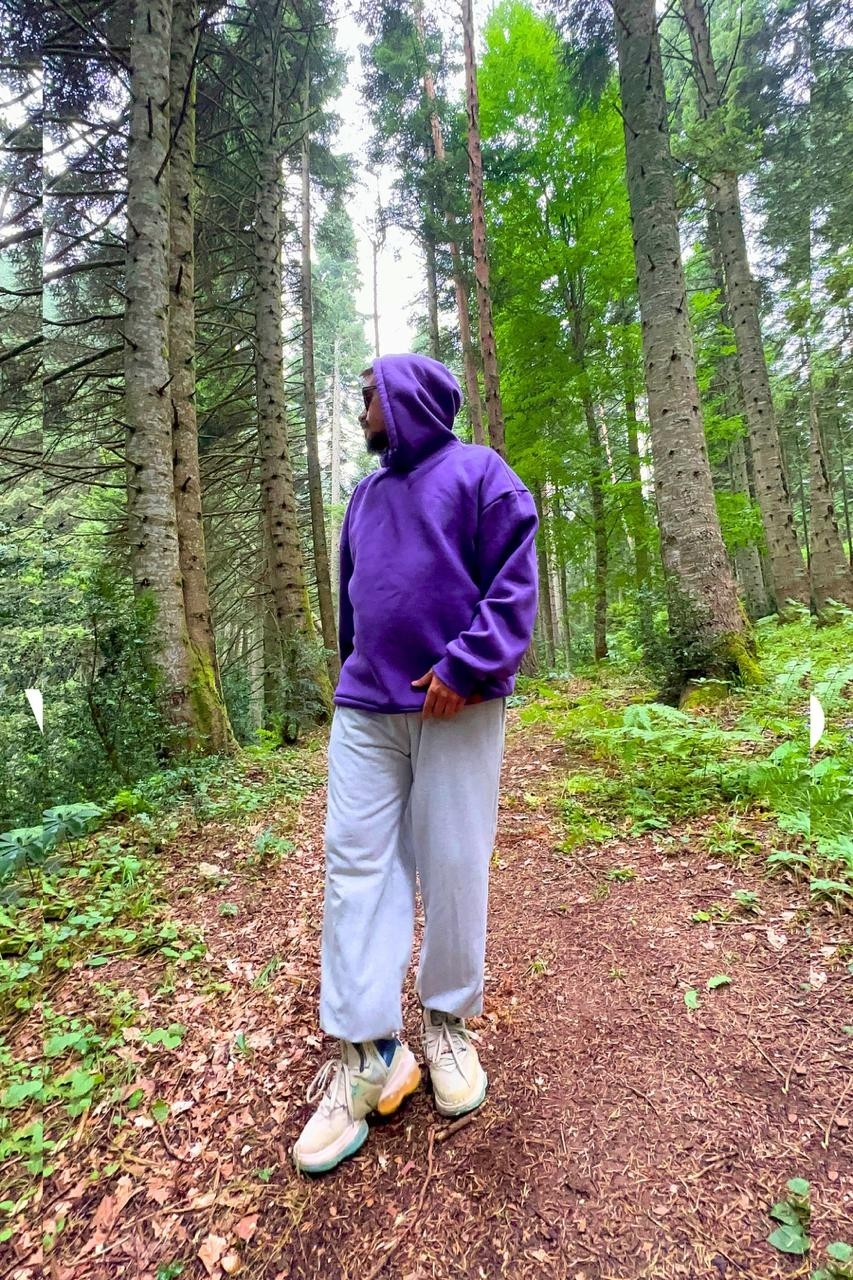 Vladivosto Unisex 2 Iplik Kışlık Büyük Beden Bol Kalıp Gri Siyah Kadın Yüksek Bel Baggy Oversize Eşofman Altı görsel 7