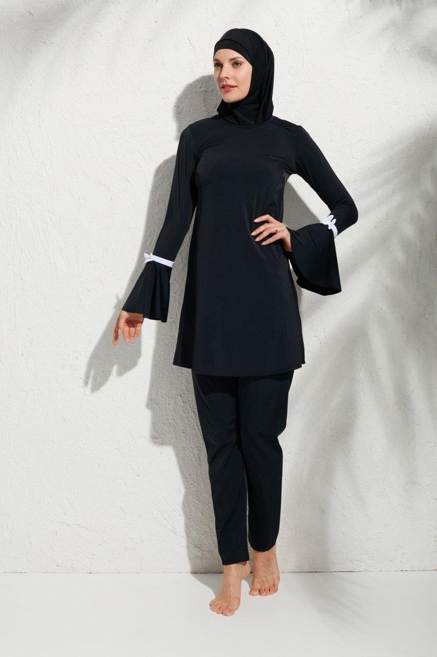Yeni Pierre Cardin 191934 Uzunkollu Kolu Volanlı Tesettür Mayo