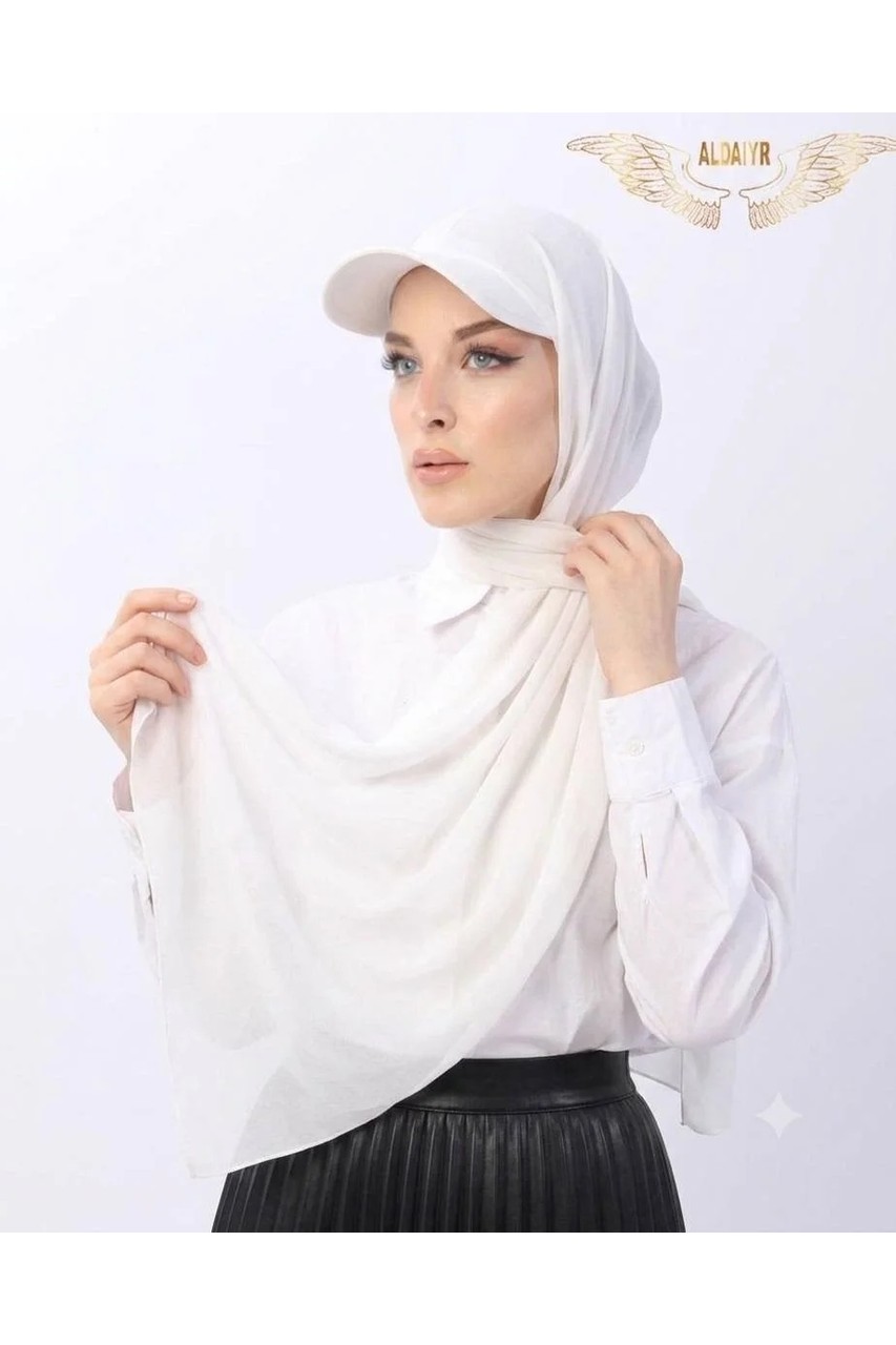 ALDAIYR Şapkalı Boneli Hazır Şal Hijab Sandy görsel 6
