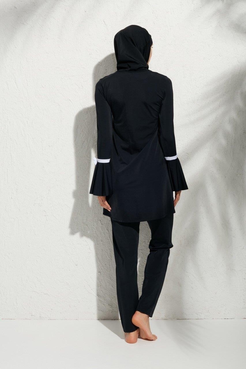 Yeni Pierre Cardin 191934 Uzunkollu Kolu Volanlı Tesettür Mayo görsel 4