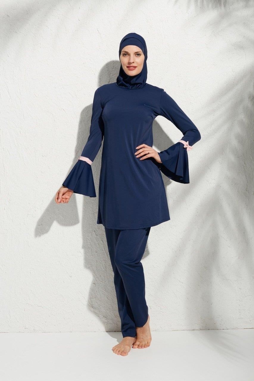 Yeni Pierre Cardin 191934 Uzunkollu Kolu Volanlı Tesettür Mayo görsel 5
