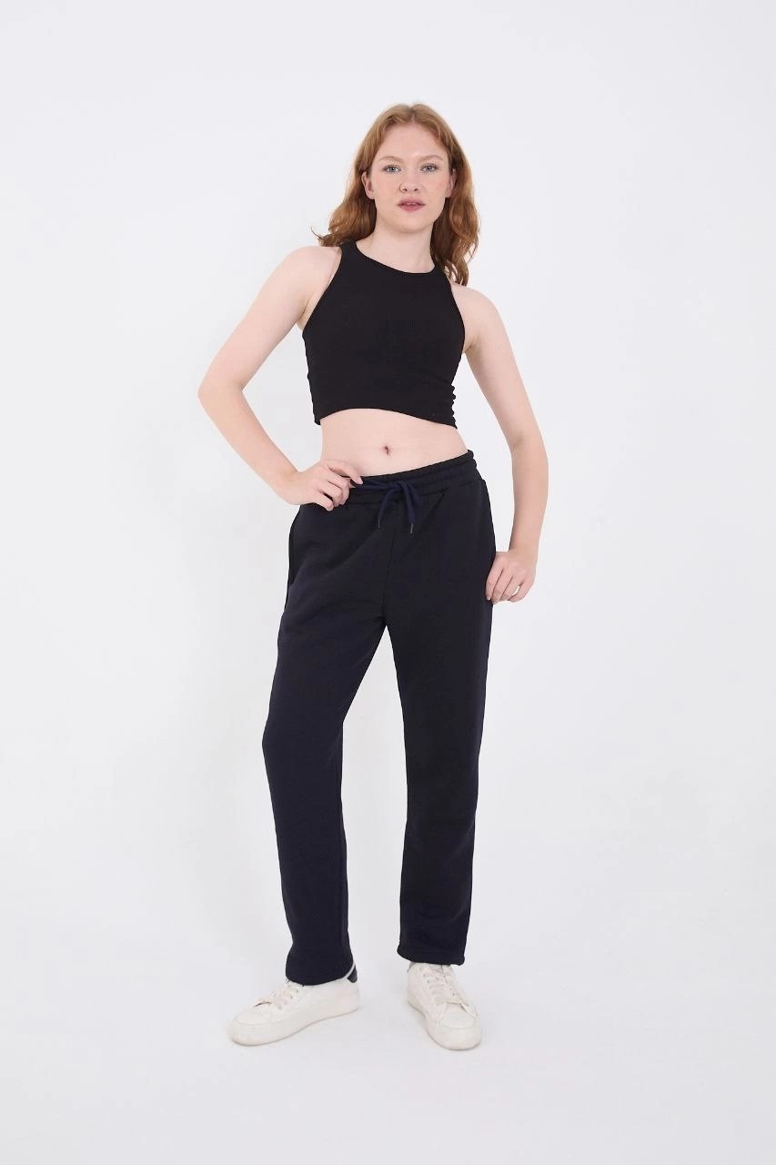 Hace Bazaar Üç Iplik Basic Eşofman Pantolon - Lacivert -Hcb görsel 3