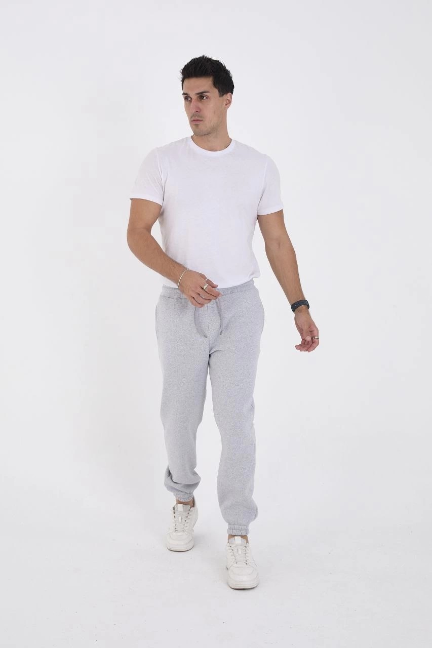 Hace Bazaar Kışlık Üç Iplik Lastikli Eşofman Pantolon - Gri -Hcb
